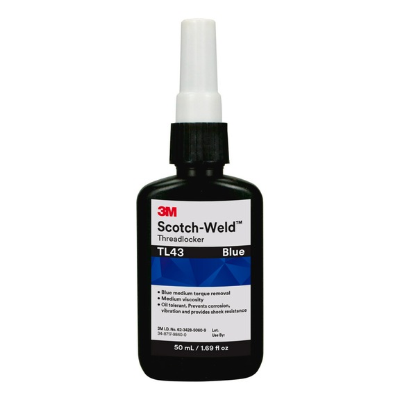 3M Scotch-Weld (TM) Klebstoff zur Schraubensicherung TL43 Blau 50 ml 7100034008 - Anaeroberklebstoff