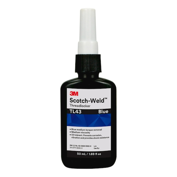 3M Scotch-Weld (TM) Adhesive for screw locking TL43 Blue 250 ml 7100034865 - Anaerobic adhesive
