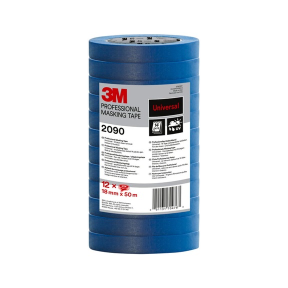 3M Painter's masking tape 2090 Multi-Surface 18 mm x 50 m 12 rolls 7100040564 - Paper tape