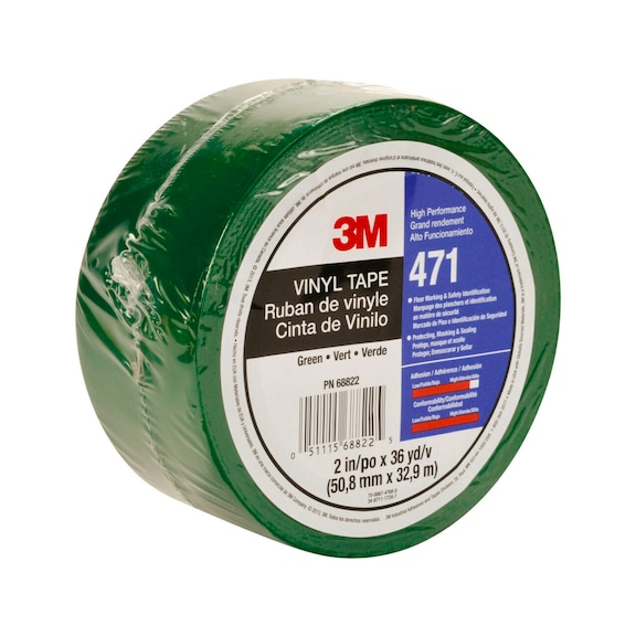 3M Soft PVC adhesive tape 471 Green 50 mm x 33 m 0.14 mm 7100044652 - PVC adhesive tape