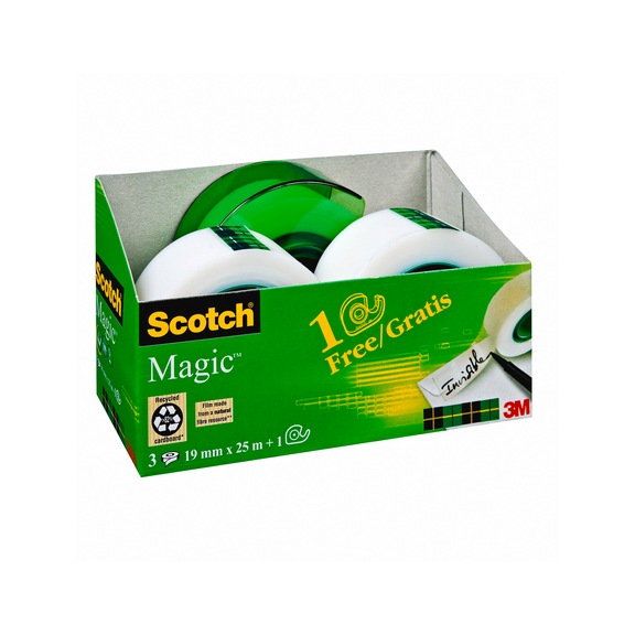 3M Scotch (R) Magic (TM) adhesive tape 3 rolls with 1 hand dispenser 7100046485 - Adhesive film