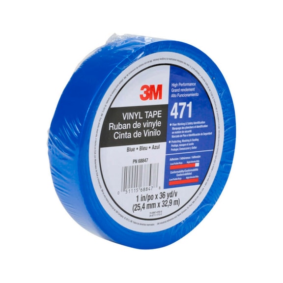 3M Weich-PVC-Klebeband&nbsp;471 Blau 9 mm x 33 m 0.14 mm 7100049359 - PVC-Klebeband