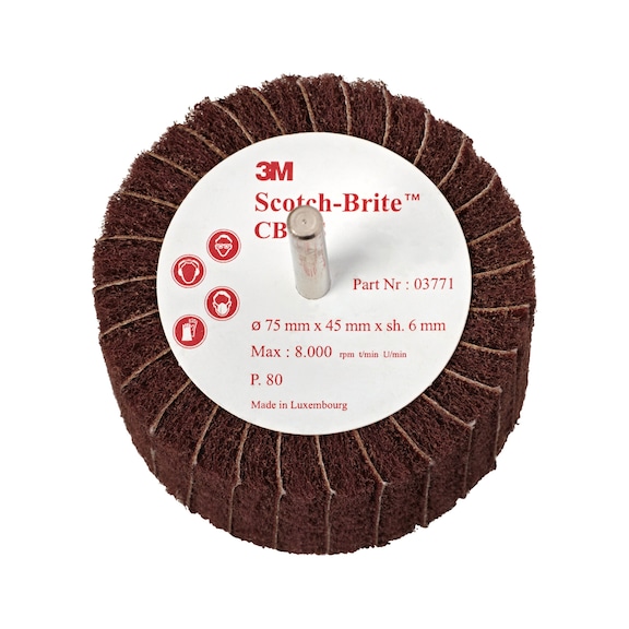 3M Scotch-Brite (TM) Lamellenbürste CB-ZS rot 76,2 mm 45 mm 6 mm P120 7100093977 - Lamellenbürste