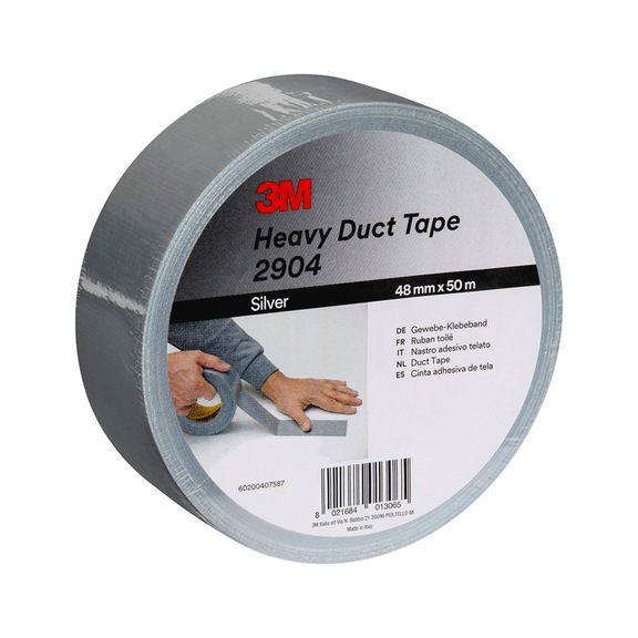 3M Schwerlast-Gewebeklebeband 2904 Silber 48 mm x 50 m 0.19 mm 7100098707 - Gewebeklebeband