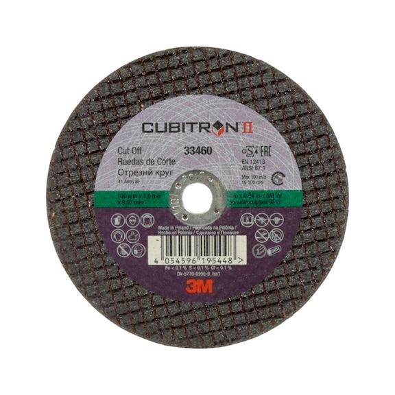 3M Cubitron (TM) cut-off wheel 100 mm x 1 mm x 10 mm 33460 7100101771 - Cutting wheel