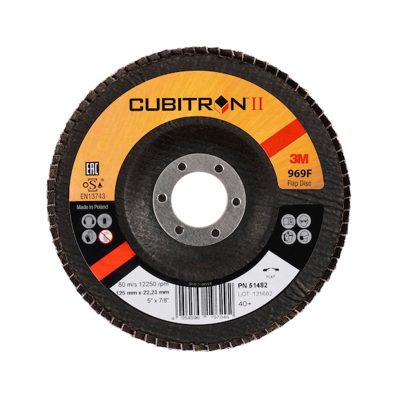 3M Cubitron (TM) serrated lock washer 969F 150 mm x 22 mm 40+ conical 7100105853 - Flap disc
