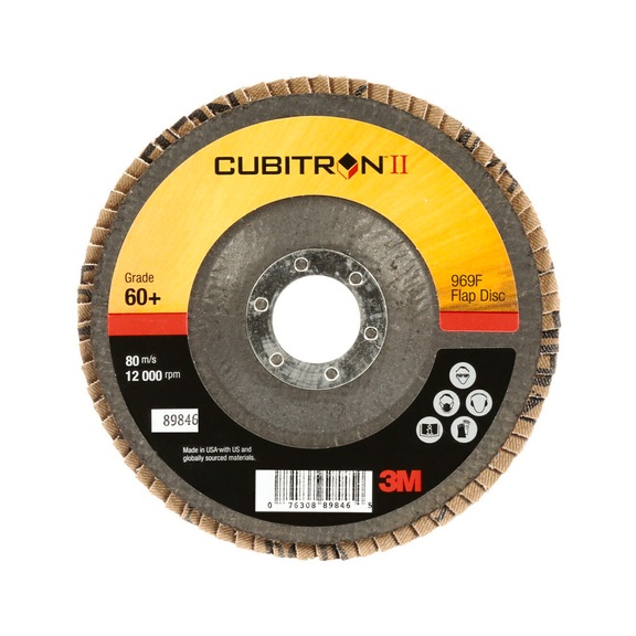 3M Cubitron (TM) Fächerscheibe 969F 180 mm x 22 mm 80+ konisch 7100105858 - Fächerschleifscheibe