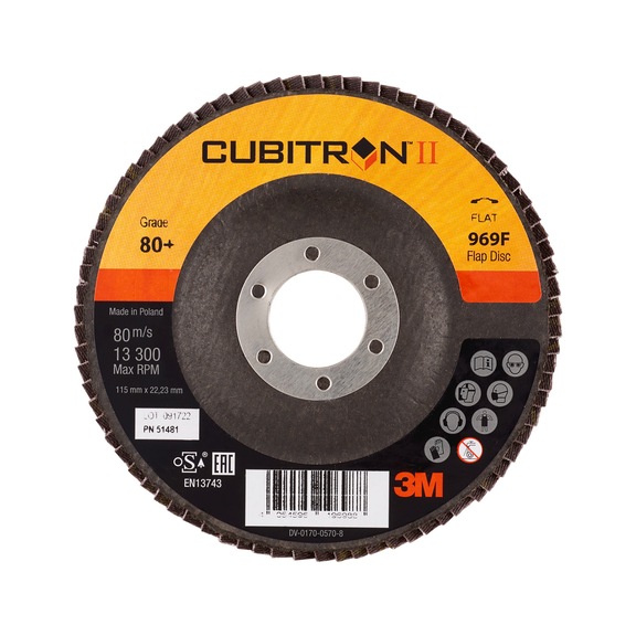 3M Cubitron (TM) serrated lock washer 969F 115 mm x 22 mm 80+ flat 7100105861 - Flap disc