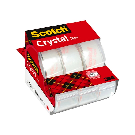 3M Scotch (R) adhesive tape 19 mm x 7.5 m 3 rolls on hand dispenser 7100114780 - Adhesive film