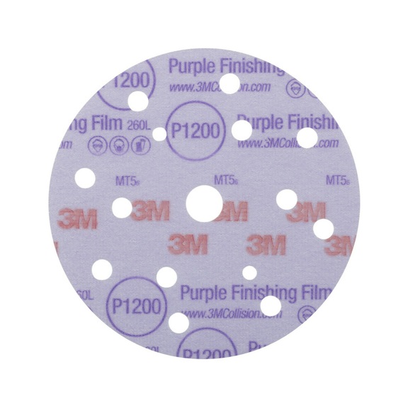 3M Hookit (TM) Purple Schleifscheibe 260L gelocht 150 mm P1200 51158 7100123052 - Schleifscheibe