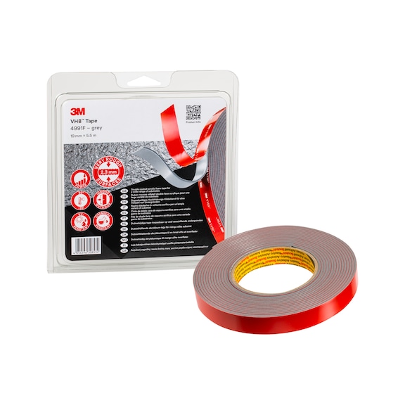 3M VHB (TM) Adhesive Tape 4991F Grey 19 mm x 5.5 m 2.3 mm 7100123358 - 3M adhesive tape double-sided (not specified)