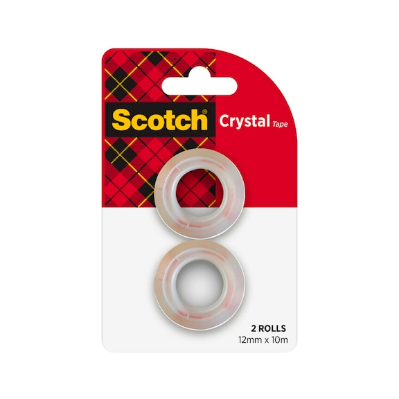 3M Scotch (R) Crystal adhesive tape refill pack 12 mm x 10 m 2 rolls 7100126755 - Adhesive film