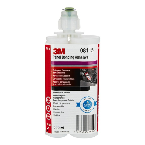 3M Karosserie-Klebstoff 200 ml Kartusche schwarz mit 2 Mischd&uuml;sen 7100137215 - Epoxyddharzklebstoff