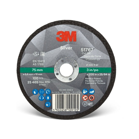 3M Silver Trennscheibe T41 75 mm x 0,9 mm x 10 mm 7100139209 - Trennscheibe