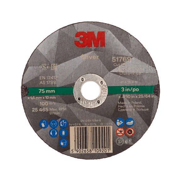 3M Silver Trennscheibe T41 75 mm x 1,6 mm x 6 mm 7100139211 - Trennscheibe