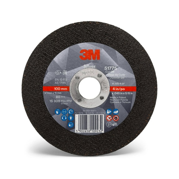 3M Silver cutting-off wheel T41 100 mm x 1.0 mm x 16 mm 7100139217 - Cutting wheel