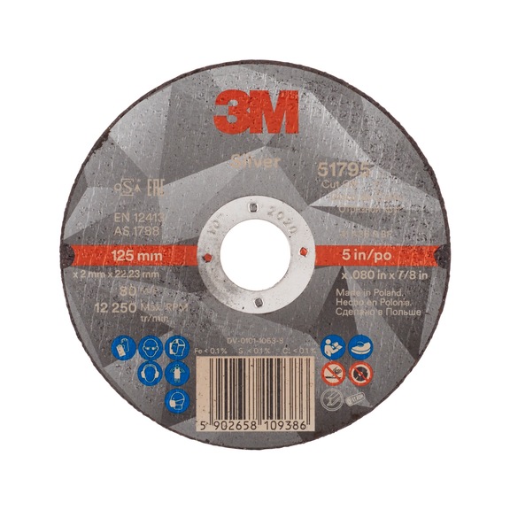 3M Silver cutting-off wheel T41 125 mm x 2.0 mm x 22 mm 7100139238 - Cutting wheel