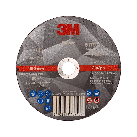 3M Silver cutting-off wheel T41 180 mm x 2.0 mm x 22 mm 7100139240 - Cutting wheel