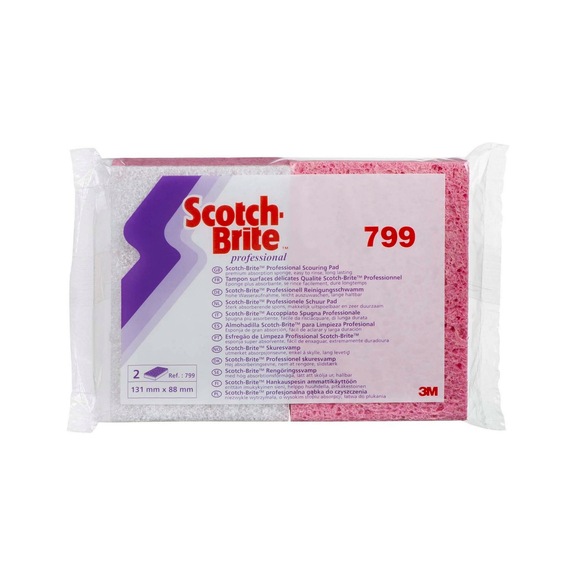 3M Scotch-Brite (TM) Cellulose Sponge 799 Pink / White 88 mm x 131 mm 7100157793 - Cloth, sponge, rag, fleece (other)