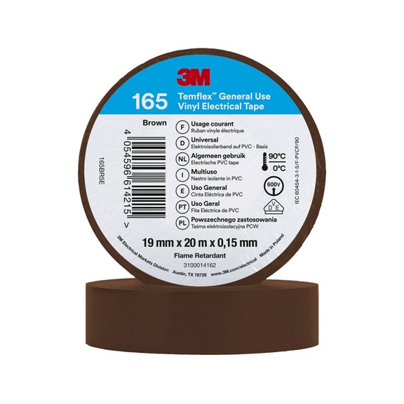 3M Temflex (TM) Vinyl-Isolierband 165 Baun 19 mm x 20 m 7100184802 - Isolierbänder