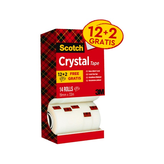 3M Scotch (R) Adhesive Tape Crystal Value Pack 19 mm x 33 m 14 rolls 7100216147 - Adhesive film