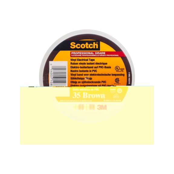 3M Scotch (R) 35 Vinyl Electrical Insulating Tape Brown 19 mm x 20 m 0.18 mm 7100239020 - Insulating tapes