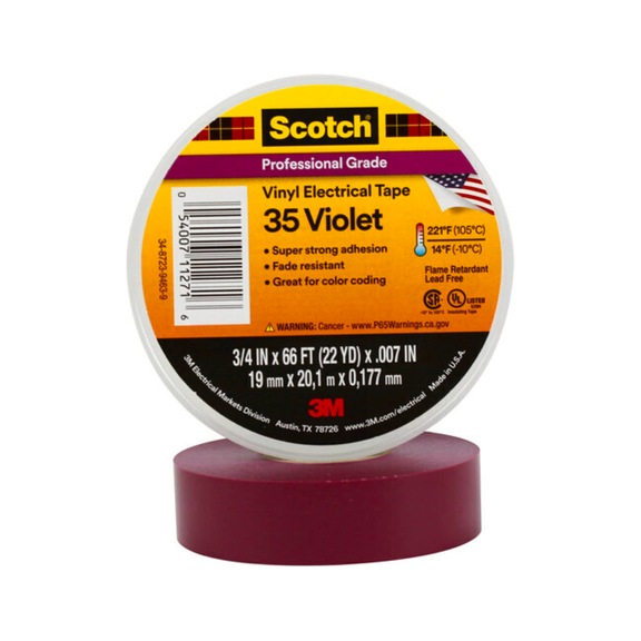 3M Scotch (R) Electrical Insulating Tape Purple 19 mm x 20 m 0.18 mm 7100239084 - Insulating tapes