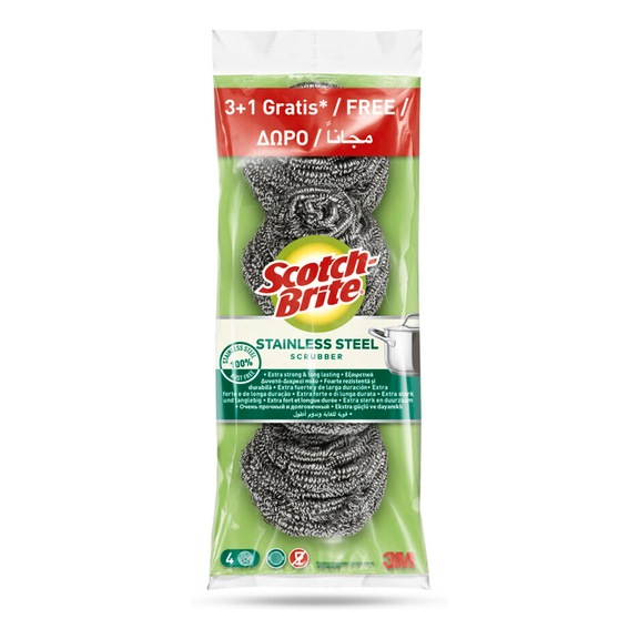 3M Scotch-Brite (R) stainless steel spiral 4 pieces 7100252204 - Cloth, sponge, rag, fleece (other)