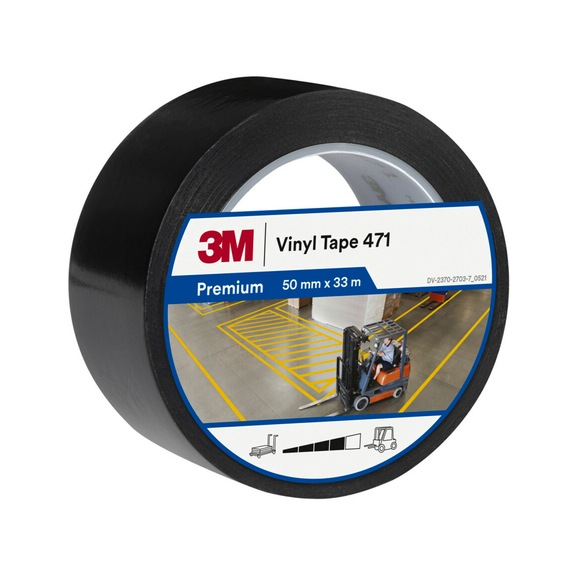 3M soft PVC adhesive tape 471 black 50 mm x 33 m 0.14 mm 7100260161 - PVC adhesive tape