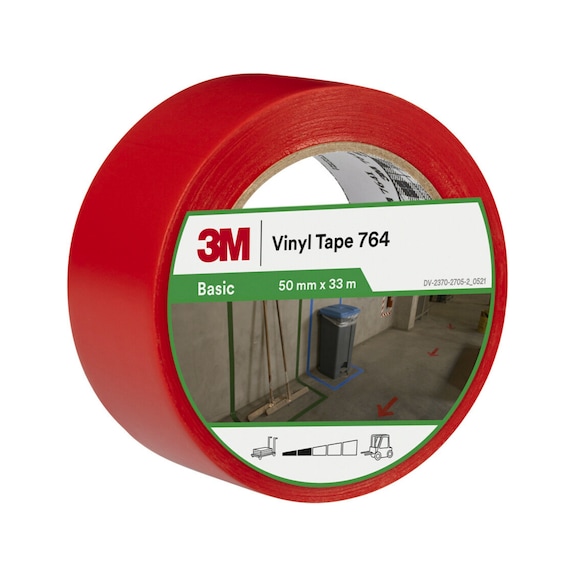 3M Allzweck-PVC-Klebeband&nbsp;764 Rot 50 mm x 33 m 0.13 mm 7100260287 - PVC-Klebeband