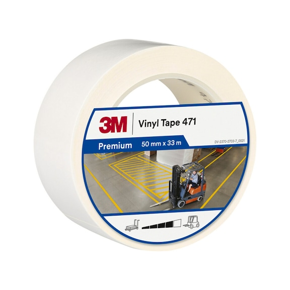 3M soft PVC adhesive tape 471 White 50 mm x 33 m 0.14 mm 7100260598 - PVC adhesive tape