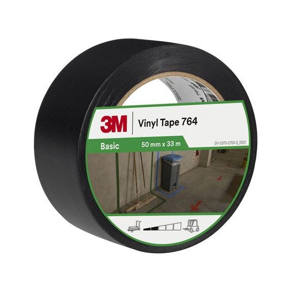 3M All Purpose PVC Adhesive Tape 764 Black 50 mm x 33 m 0.13 mm 7100260600 - PVC adhesive tape