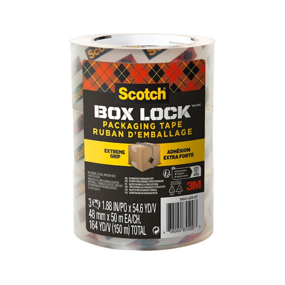 3M Scotch (R) Box Lock (TM) Verpackungsklebeband 48 mm x 50 m 3 Stück 7100262924 - Verpackungsklebeband