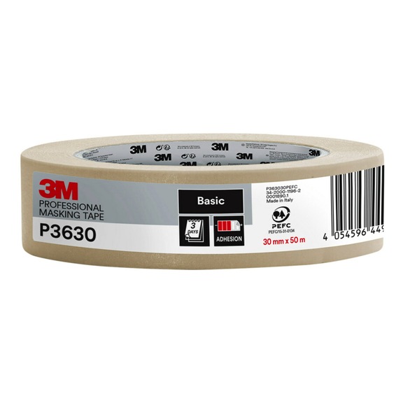 3M Painter's masking tape P3630 30 mm x 50 m 70% PEFC SGSCH-PEFC-COC-110080 7100309020 - Paper tape