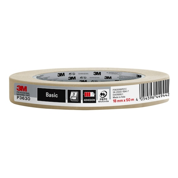 3M Painter's masking tape P3630 18 mm x 50 m 70% PEFC SGSCH-PEFC-COC-110078 7100309066 - Paper tape