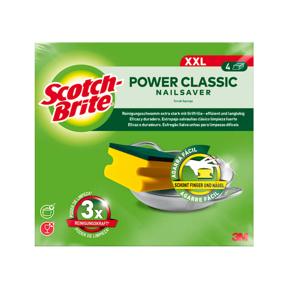 3M Scotch-Brite (R) Classic handle sponge XL 4 pieces 7100309123 - Cloth, sponge, rag, fleece (other)