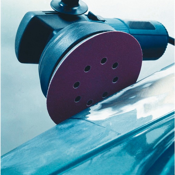 PFERD Universal corundum velcro disc KSS diameter 125 A240 8 suction holes - Abrasive tool made of abrasive on a base
