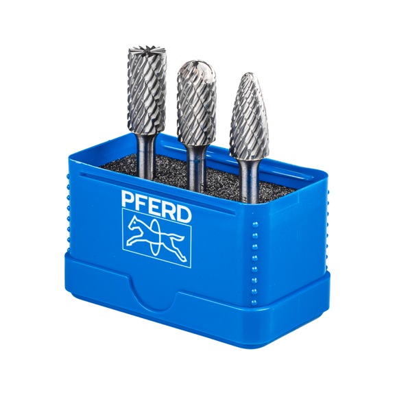 PFERD Hartmetall Frässtift Set ALLROUND 3-teilig Durchmesser 12mm Schaft 6mm - Rotorfräser