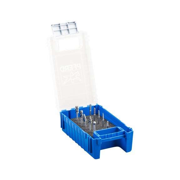 PFERD Carbide high performance small burr set ALU 10-piece diameter 6/3mm - Burr set