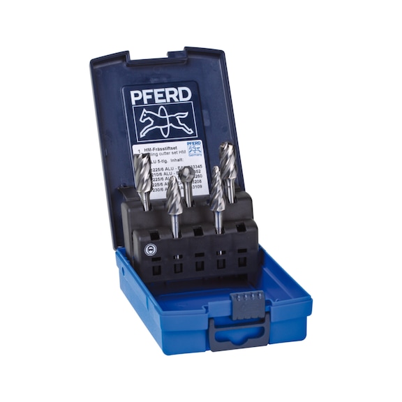 PFERD carbide burr set ALU 5-piece diameter 12mm shank 6mm ALU/NE - Burr set
