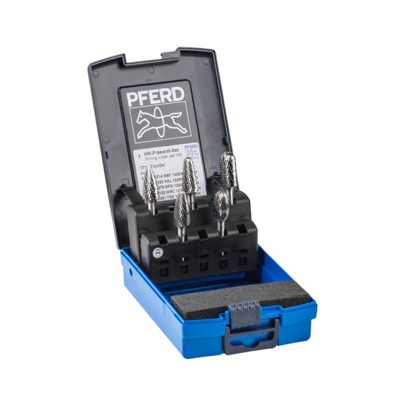 PFERD carbide burr set TOUGH 5-piece diameter 12mm shank 6mm - Burr set