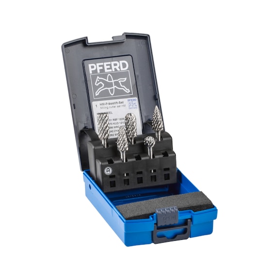 PFERD carbide burr set STEEL 5-piece diameter 12 mm shank 6 mm - Burr set