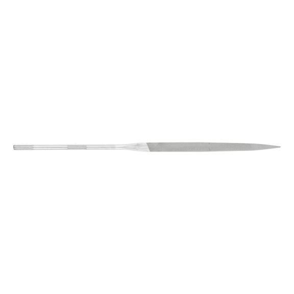 Precision needle file, flat end, round edge, 180 mm, Swiss cut 0 coarse - Needle file