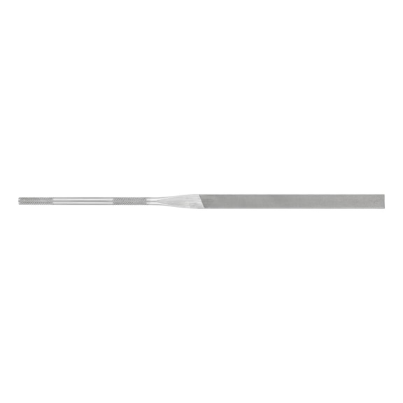 Precision needle file, flat end, round edge, 140 mm, Swiss cut 1, medium - Needle file