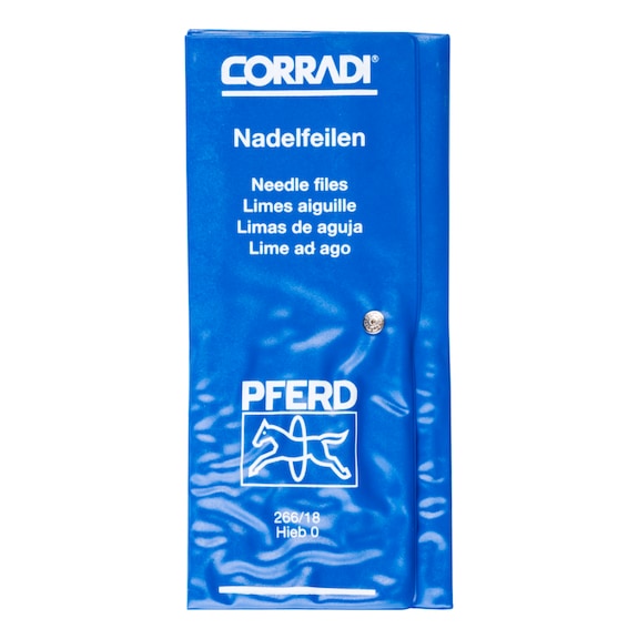 PFERD precision needle file set 12-piece in roll-up pouch 180mm Swiss cut 0 - Needle file