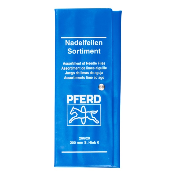 Precision needle file set, 12 pieces in roll bag, 200 mm, Swiss cut 0, coarse - Needle file