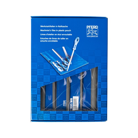 PFERD workshop file set WRU 5-piece in roll bag 200mm cut 1 coarse - Workshop file