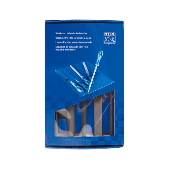 PFERD Werkstattfeilen-Set WRU 5-teilig in Rolltasche 200mm Hieb 2 universell - Werkstattfeile