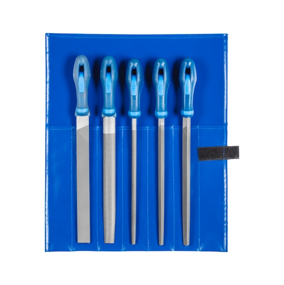 PFERD workshop file set WR 5-piece in roll bag 250mm cut 1 coarse - Workshop file