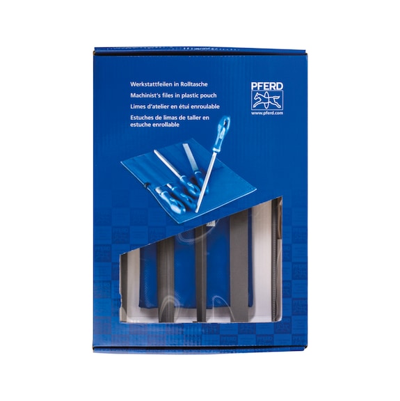 PFERD workshop file set WRU 5-piece in roll bag 250mm cut 2 universal - Workshop file
